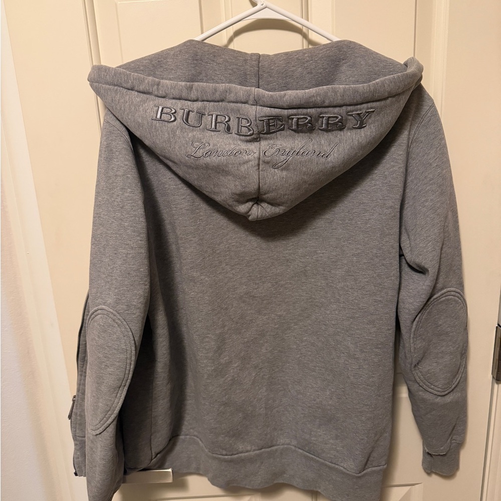 Burberry Heather Gray Hoodie Logo